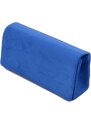 Malu Shoes Pochette donna rettangolare a forma portafoglio in camoscio blu catena linea basic made in italy