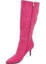 Malu Shoes Stivale alto donna fucsia in ecopelle scamosciato morbido al polpaccio tacco a spillo 8cm con zip e punta moda