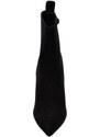 Malu Shoes Tronchetto stivaletto chelsea nero camoscio a punta donna con tacco comodo 6 cm elastico laterale e zip alla caviglia