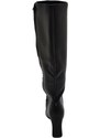 Corina Stivali donna a punta quadrata nero liscio gambale aderente al ginocchio tacco sottile quadrato 9 cm moda con zip
