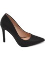 Malu Shoes Decollete' scarpe donna eleganti a punta nero brillantinato luccicante tacco a spillo 12 cerimonia evento