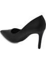 Malu Shoes Decollete' scarpe donna eleganti a punta nero opaco in ecopelle tacco a spillo 10 cm cerimonia evento