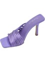 Malu Shoes Sandalo gioiello donna lilla tacco sottile 8cm in raso fasce sottili oblique con strass cerimonia evento open toe