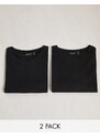 ASOS DESIGN - Confezione da 2 t-shirt girocollo nere-Multicolore