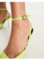 ASOS DESIGN - Piper - Scarpe con tacco alto giallo fluo con punta squadrata