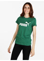 Puma Logo Essentials T-shirt Manica Corta Donna In Cotone Verde Taglia Xl