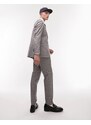 Topman - Pantaloni da abito slim grigi a quadri-Grigio