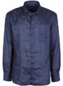 Coveri Collection Camicia Regular Da Uomo In Lino Con Taschino Blu Taglia Xl