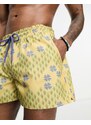 Reclaimed Vintage - Pantaloncini da bagno taglio corto con stampa geometrica a fiori-Multicolore