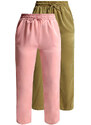Solada Pantaloni Morbidi Effetto Seta Donna. Confezione Da 2 Pezzi Casual Donna Multicolore Taglia Xl