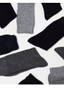 Jack & Jones - Confezione da 10 paia di calzini neri e grigi-Multicolore