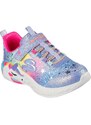 Scarpe da ginnastica azzurre da bambina con unicorno e luci nella suola Skechers S-Lights: Unicorn D