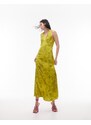 Topshop - Vestito sottoveste giallo marmorizzato