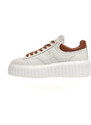 Hogan sneakers H Stripes in pelle bianco cuoio