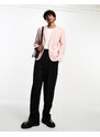 ASOS DESIGN - Giacca da abito skinny in misto lino rosa