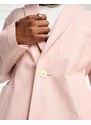 ASOS DESIGN - Giacca da abito skinny in misto lino rosa