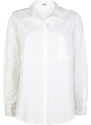 Mochy Maxi Camicia Donna Oversize In Cotone Classiche Bianco Taglia Unica