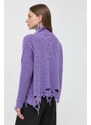 Pinko maglione in lana donna colore violetto