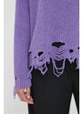 Pinko maglione in lana donna colore violetto
