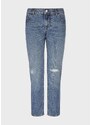 Emporio Armani Jeans j36 straight fit in denim light vintage con rotture
