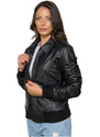 Leather Trend Cloe - Bomber Donna Nero in vera pelle