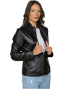 Leather Trend Giada - Giacca Donna Nera in Vera Pelle