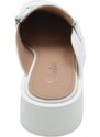 Malu Shoes Mocassino donna mules bianco con morsetto tono su tono aperto dietro gomma platform antiscivolo moda