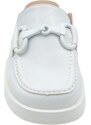 Malu Shoes Mocassino donna mules bianco con morsetto tono su tono aperto dietro gomma platform antiscivolo moda