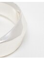 ASOS DESIGN - Anello a fascia placcato vero argento con design incrociato