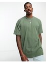 New Look - T-shirt oversize kaki scuro-Verde