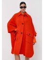 Pinko poncho il lana colore arancione
