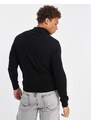 Topman - Essential - Maglione in maglia nero con zip corta