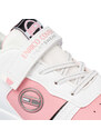 Sneakers bianche e rosa da bambina con logo laterale Enrico Coveri