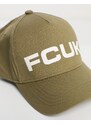 French Connection - FCUK - Cappellino kaki chiaro con logo-Verde