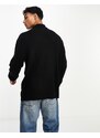 ASOS DESIGN - Essential - Dolcevita oversize nero in maglia a coste