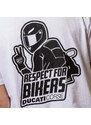 T-shirt bianca da uomo con stampa sul retro "Respect for Bikers" Ducati Corse