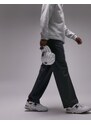 Topman - Pantaloni ampi in cotone lavaggio grigio
