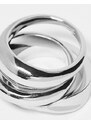 Topshop - Confezione da 3 anelli spessi lisci placcati argento