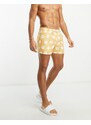 New Look - Pantaloncini da bagno gialli a fiori-Giallo