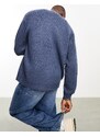 ASOS DESIGN - Cardigan oversize in maglia soffice blu