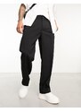 Pull&Bear - Pantaloni sartoriali a fondo ampio neri-Nero