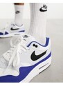Nike - Air Max 1 - Sneakers bianche, nere e blu-Bianco