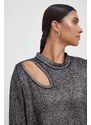 Pinko maglione in misto lana donna colore argento