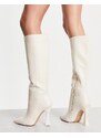 ALDO - Vonteese - Stivali al ginocchio bianchi in pelle-Bianco
