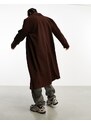 ASOS DESIGN - Cappotto comodo effetto lana marrone-Brown