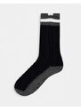 Farah - Calzini stile pantofola neri lunghi con logo-Nero