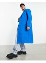 ASOS DESIGN - Cappotto comodo effetto lana blu