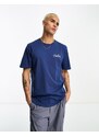 Hurley - T-shirt blu con stampa sul retro-Bianco