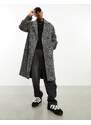 ASOS DESIGN - Cappotto oversize testurizzato effetto lana grigio