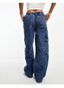 ASOS Petite ASOS DESIGN Petite - Ultimate - Jeans cargo blu medio